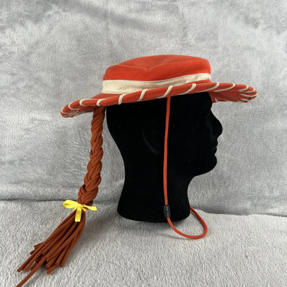 Disney Parks Jessie Cowgirl Hat Youth Red Toy Story Braid Badge Costume Kids